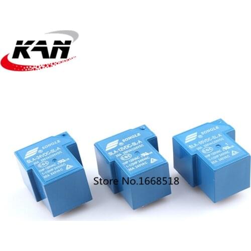10Pcs Power relays SLA-05VDC-SL-A SLA-12VDC-SL-A SLA-24VDC-SL-A 5V 12V 24V 30A 5PIN T90 a group of normally open