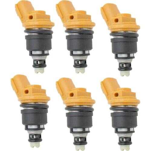 6pcs/lot high performance 555cc Nismo side fuel injector 16600-RR543 yellow for nisaan 300ZX Z32 RB25DET VG30DETT SR20DET KA24