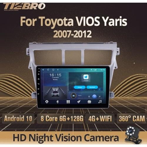 2DIN Android 10 Car Radio For Toyota Yaris VIOS 2007-2012 GPS Navigation Auto Radio Stereo Receiver Car Receiver NO 2DIN DVD IGO