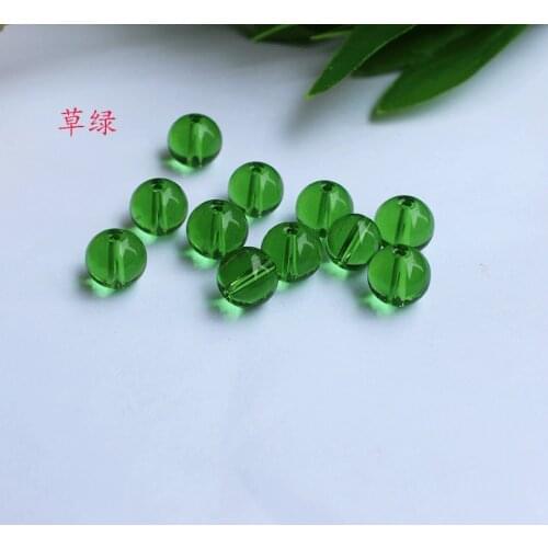 Free shipping 500g/lot 4mm/8mm/12mm/16mm crystal beads scattered bead curtain glass bead diy manual weaving beads grass green