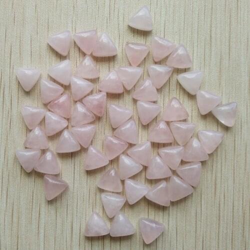 Wholesale 50pcs/lot fashion good quality natural stone triangle shape cab cabochon pink beads 10x10x10mm for jewelry making free