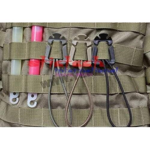By dhl or ems 500pcs Web Dominator Molle Backpack Carabiner, EDC Tool, Elastic Rope Webbing Buckle Winder