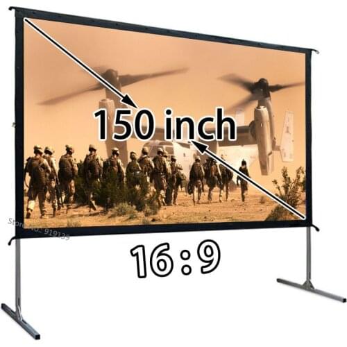Hot Selling 16:9 Fast Fold Projector Projection Screen With Front View 130.7x73.5 inch Quick Install For Outdoor Indoor Movie
