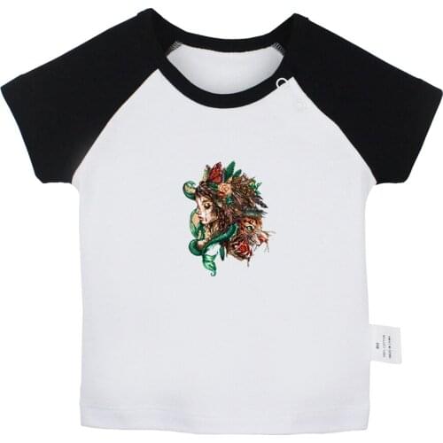 Fairy Tale Miko and Fierce Tiger Flower Girl Design Newborn Baby T-shirts Toddler Graphic Raglan Color Short Sleeve Tee Tops