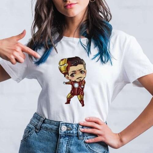 MARVEL Iron Man T Shirt Women Marvel T-Shirt Compression Cute Short Sleeve Hip Hop Tee Shirt Tops Tees Dropship Clothes