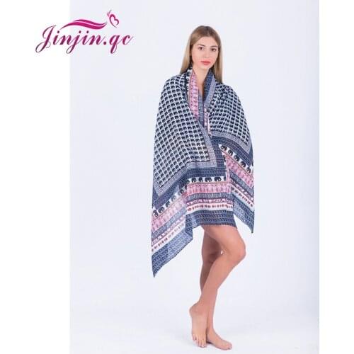 Jinjin.QC 2019 Fashion Women Scarves Elephant Printed Pashmina Bohemia Wraps and Shawls Bandana Hijab Echarpe Foulard Femme