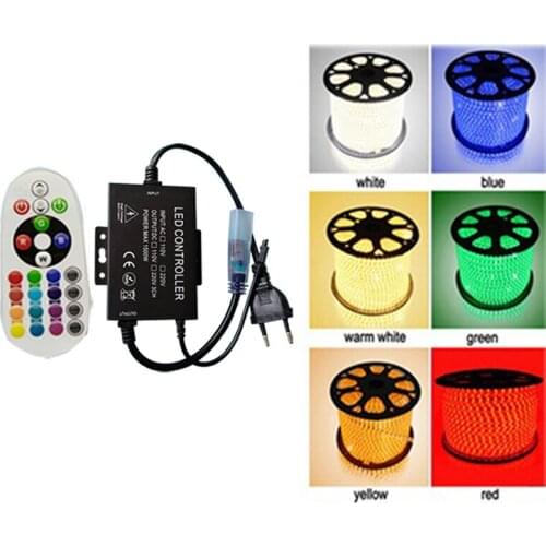 AC110V LED Strip Light Kit Bluetooth Controller RGB 5050 Waterproof AC220V + Bluetooth Controller IOS Android 4.3 system