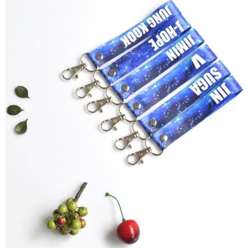 KPOP Starry sky Keychain Bangtan Boys Name Birthday Key Chains Kook V SUGA JIMIN JHOPE RM Key Ring Accessory