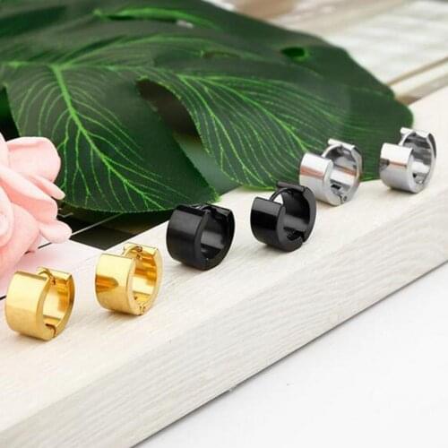 Round Earring Safe Unfading Unisex Unisex Stainless Steel Round Ear Clip for Shopping Club Daily Wear