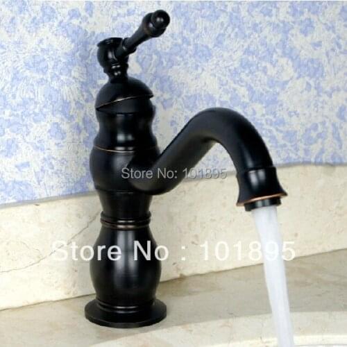 L15777 - Luxury Deck Mounted Black Color Brass Wash Basin Tap