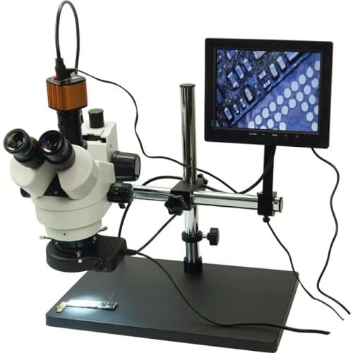 LY KE-308 7X-45X Zoom Magnification Stereo Trinocular ccd camera bga microscope