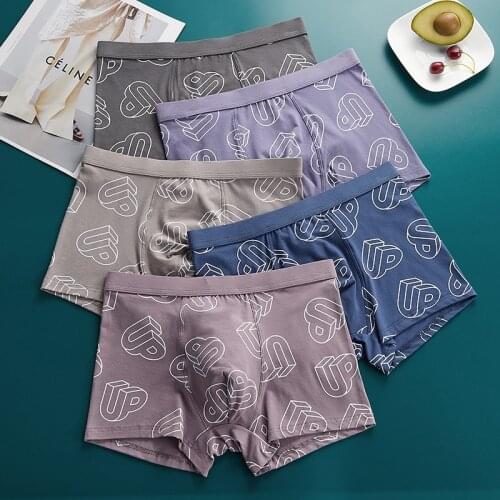 Modal Cotton Mens Underwear Letter Printed Boxer Shorts Breathable Boxershorts Shorts Summer Thin Underpants Large Size L-3XL
