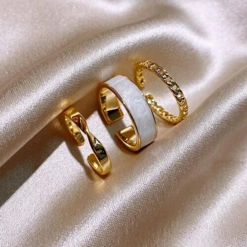 2020 New Gothic style three piece open ring fashion Korean female jewelry European and American wedding party sexy ring student