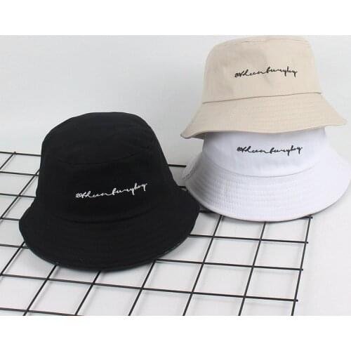 Hot Selling Bucket Hat Women English Letters Outdoor sports Cotton Reversible Sun Protection Cap Mens Panama Hat Fisherman Hats