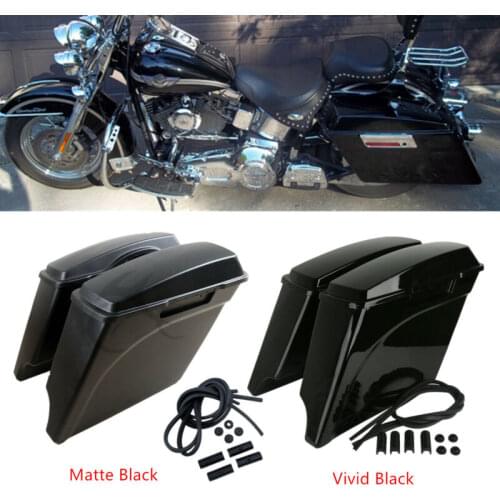 Motorcycle 5" Stretched Extended Saddle Bags For Harley Electra Road Glide FLHT Road King Street Glide FLT,FLHT,FLHTCU 1993-13
