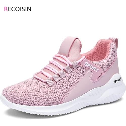 RECOISIN 2021 Fashion Women Shoes Breathable Mesh Summer Flats Shoes Women Basket Femme Trainers Ladies Shoes zapatillas mujer