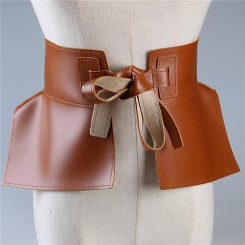 Women Belt Female Skirt Leather Waist Belts Fashion Ladies PU Black Bow Wide Harness Dresses Designer Waistbands 2020 New