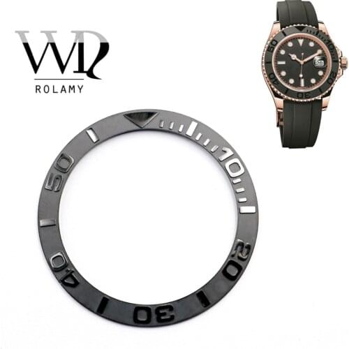 Rolamy Wholesale New Popular Replacement Gray/Black Watch Pure Ceramic Bezel Insert For Rolex 38mm 116655 YACHTMASTER OYSTERFLEX
