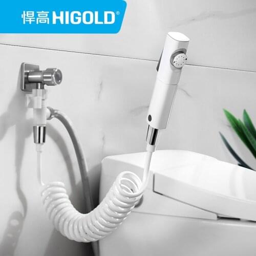 Handheld pressurized flusher toilet cleaning faucet 2M hose toilet bidet Bathroom Flushing Decontamination Spray Gun Set G1/2