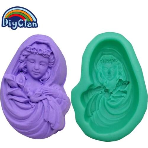 Madonna Silicone Soap Molds For Cake Christian Lady Pudding Jelly Dessert Chocolate Mould Handmade Soap Mold S0293SM