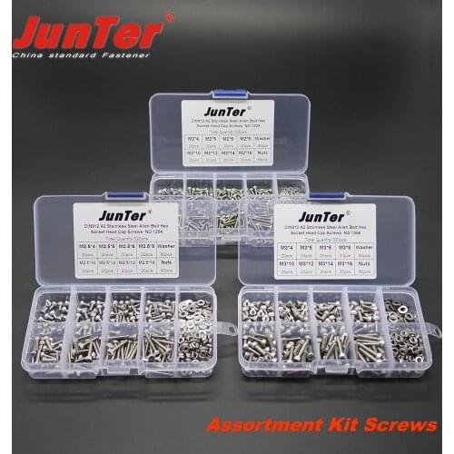 High-quality 320pcs M2 M2.5 M3 A2 Stainless Steel DIN912 Allen Bolts Hex Socket Head Cap Screws Assortment Kit