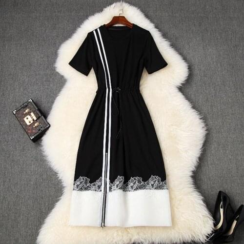 2020 New Superior Quality Summer Short Sleeve Work Dress Women Sexy Brief Elegant A-Line Dress Slim Leisure Girl Party Dresses