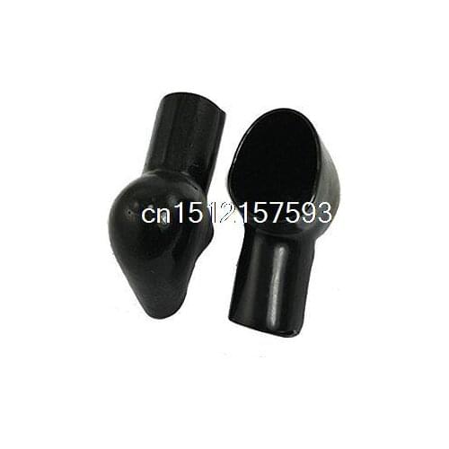 10 x Black Soft Plastic Smoking Pipe Shaped Battery Terminal Caps Boots