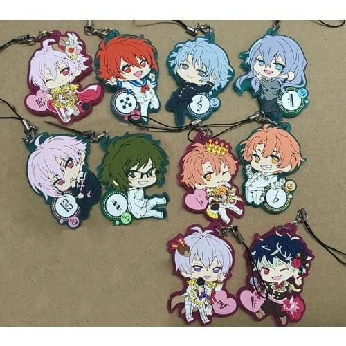 10pcs/lot Idolish7 Anime keychain IZUMI IORI YAMATO NIKAIDO SOGO NAGI TAMAKI Gaku Mitsuki OSAKA Rubber strap/mobile phone charms