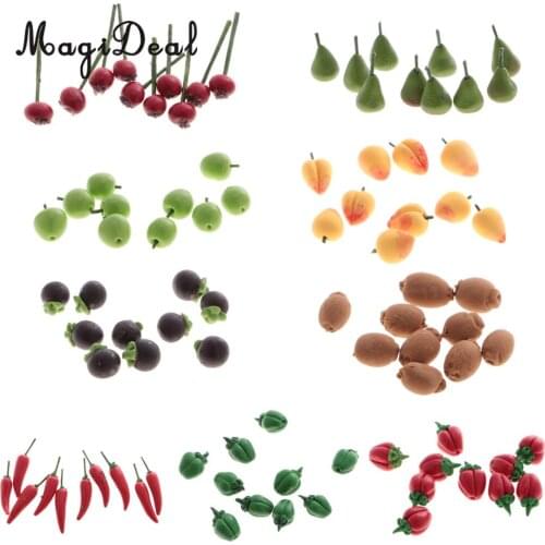 10Pcs/Lot Simulation Polymer Clay 1:12 Dollhouse Miniature Fruits Food Kitchen Restaurant Living Room Decoration Children Toys