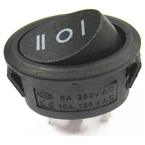 3 Gear 3 Pin 6A 250V Black No-light Ellipse Rocker Switch Electric Kettle Power Press Button Switches 10pcs