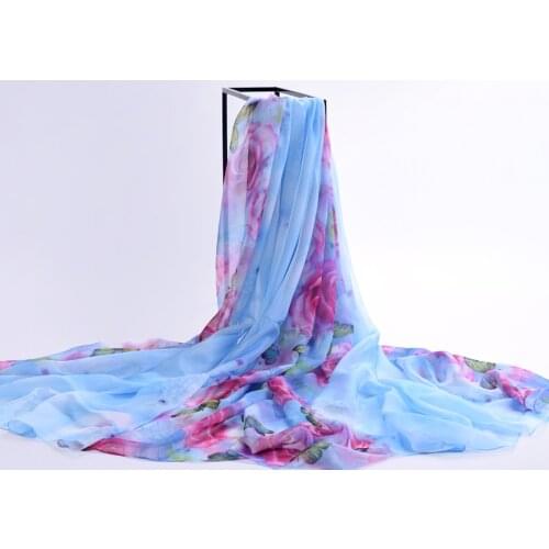 145x200cm super soft printed chiffon fabric artificial Silk scarf ancient costume dress skirt clothing fabric FG07