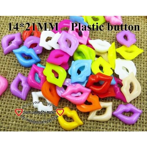 100PCS 14*21MM 10colors Dyed Plastic mouthcartoons buttons coat boots sewing clothes accessories P-131-1
