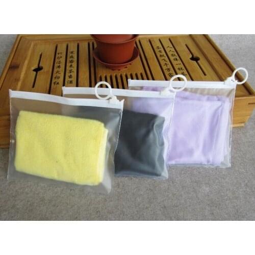 50pcs Transparent Clothing Plastic Zipper Grip packing bags 16x13cm Clear Front storage Towels Cosmetics Waterproof pouch Retail
