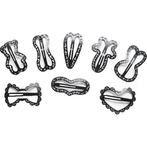 Flower Hair Clip Bows Girls Hair Accessories Sweet Hairclip Cute Metal Black Hairpin Hollow Hairpins Simple Hair Clips for Women