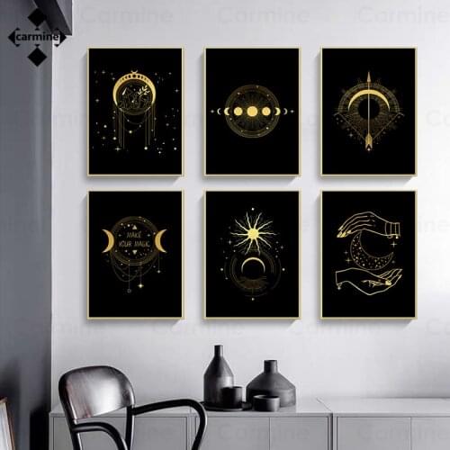 Abstract Line Canvas Picture Black and Gold Simple Wall Art Poster and Print for Home Interior Nordic Modern Printing Paintings