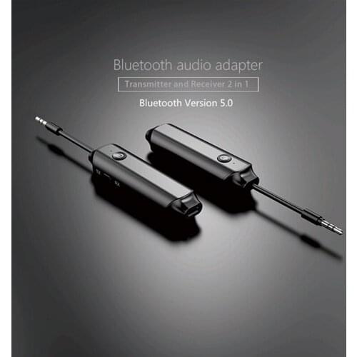 2 In 1 Bluetooth 5.0 Receiver AUX 3.5mm Jack Audio Wireless Adapter For IPhone,iPad,iPod Touch,car Stereos,home Theaters