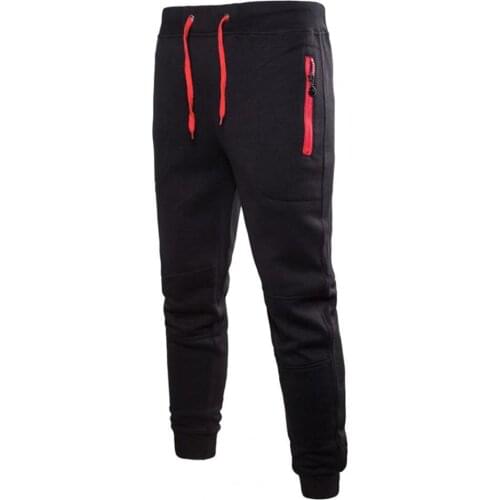 Casual Pants for Men Solid Color Pockets Loose Drawstring Ankle Banded Male Trousers Sweatpants Jogging