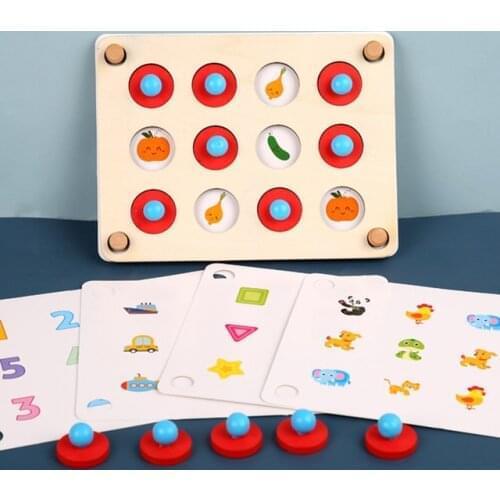 Baby Montessori Toys Interaction Game Parent-child Memory Match Chess Popular Party Game Wooden Educational Toy Children Gifts