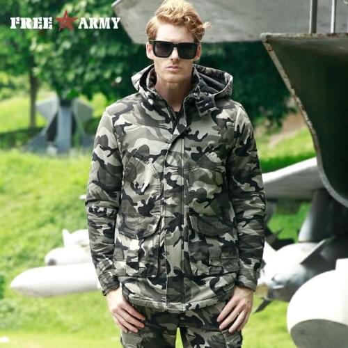 Free Army Men's Long Parkas