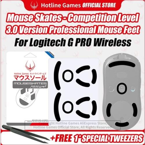 Hotline Games 3.0Competition Level Mouse Skates MouseFeet Pad Replacement Feet for Logitech Gpro Wireless 0.28mm/0.8mm Thickness