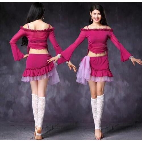 Good Quality belly dance costume set bellydance pratice clothing 3colors Top&hipscarf suits M, L 1020+3020