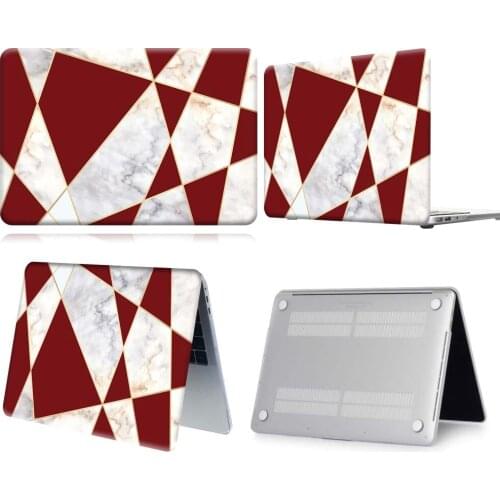 Red Geometric Pattern Laptop Case For Apple Macbook 12/Air 11 13 A2337/Pro 13(A2251 A2289)15 16 Anti-slip Cover For Pro 13 A2338