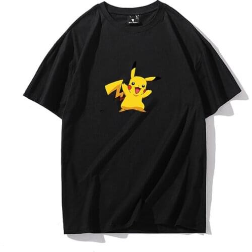 Summer 2021 New Pikachu Print T-shirt Female Pokemon Anime Harajuku Top Korean Fashion Casual T-shirt Top