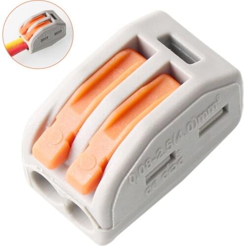 5/10/20PCS 32A Reusable Spring Lever 2 Way Electrical Connectors Wire Block Clamp Terminal Block Cable