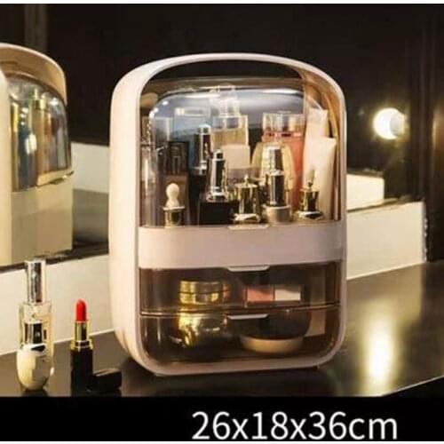 Fashion New Makeup Organizer Large Capacity Waterproof and Dustproof Bathroom Cosmetic Storage Box Desktop Storage