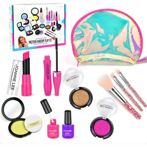 Girls Make Up Toy Set Pretend Play Princess Pink Makeup Beauty Safety Non-toxic U7EE