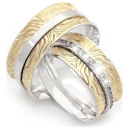 Couple Wedding Ring Sterling Silver 925 Woman And Man Luxury Jewelry Bands Engagement Anniversary Anatolian Civilization Models