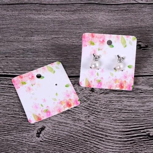 Wholesale 500PCS/Lot 5x5cm Multi Color Paper Cute Stud Earring HangTag Card Custom Logo Cost Extra Jewelry Display Packing Card