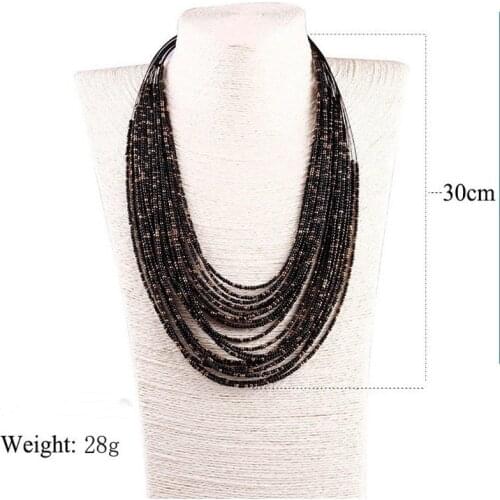 Necklace Fashion Women Bohemian Multi-layer Seed Beaded Vintage Long Necklaces Pendants Jewelry Accessories