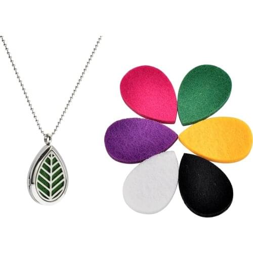 New arrival 30mm Water drop perfume locket 316L stainless steel magnet essential oil diffuser locket necklace(free chain&pads)